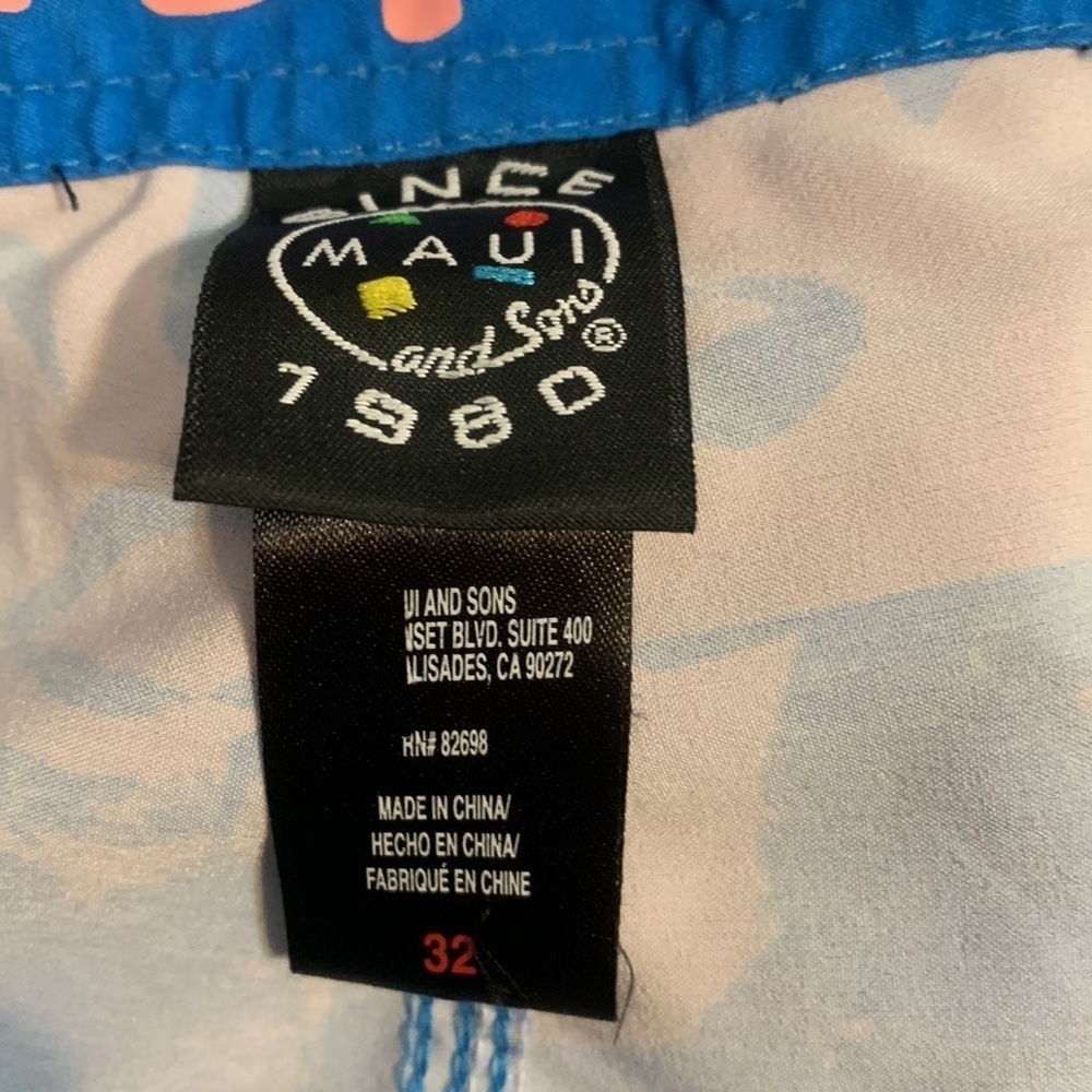 Maui and Sons Men’s Black 4 Away Stretch Hawaiian Board Shorts Size 32 - Picture 8 of 10
